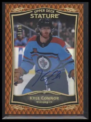 2024-25 Upper Deck Stature Kyle Connor #1 2023-24 Auto Orange #/50 Jets