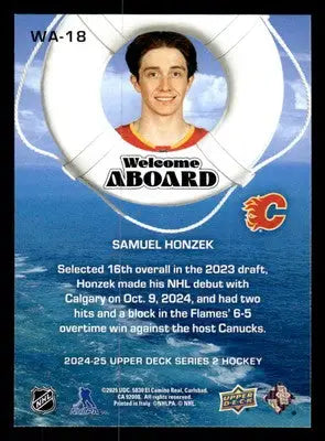 2024-25 Upper Deck #WA-18 Samuel Honzek Welcome Aboard - Hockey Card Single