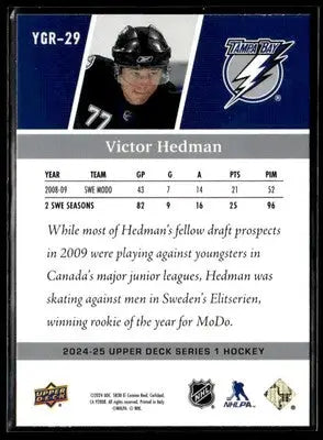 2024-25 Upper Deck #YGR-29 Victor Hedman Young Guns Renewed (Series One) - Hockey Card Single