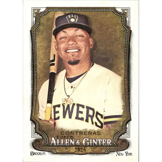 2024 Allen & Ginter #196 William Contreras NM-MT Milwaukee Brewers Baseball Card - Baseball Card Single