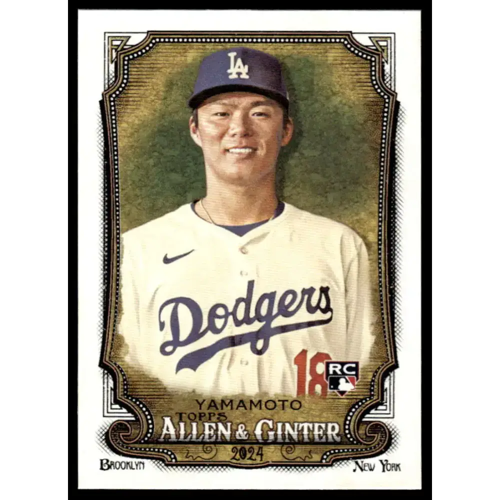 2024 Allen & Ginter #201 Yoshinobu Yamamoto NM-MT RC Rookie Los Angeles Dodgers Baseball Card - Baseball Card Single