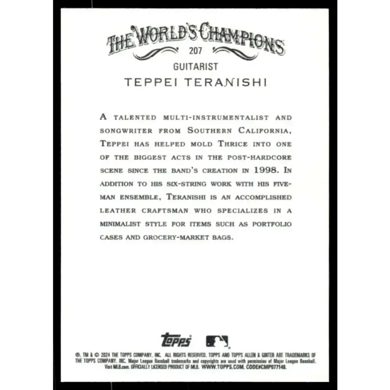 2024 Allen & Ginter #207 Teppei Teranishi NM-MT Non-Baseball Baseball Card - Baseball Card Single