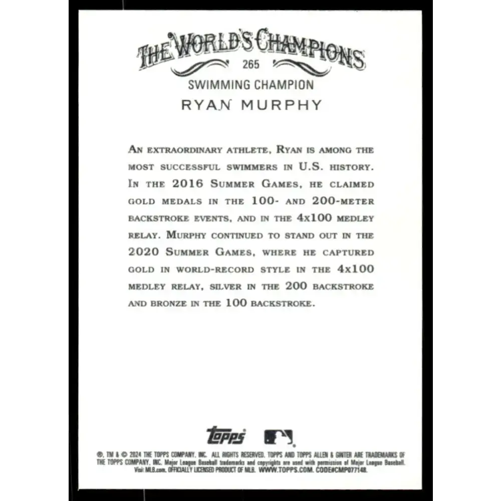 2024 Allen & Ginter #265 Ryan Murphy NM-MT Non-Baseball Baseball Card - Baseball Card Single