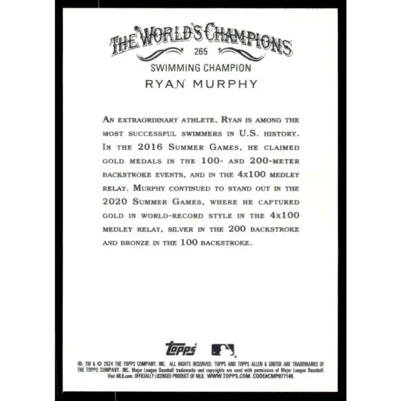 2024 Allen & Ginter #265 Ryan Murphy NM-MT Non-Baseball Baseball Card - Baseball Card Single