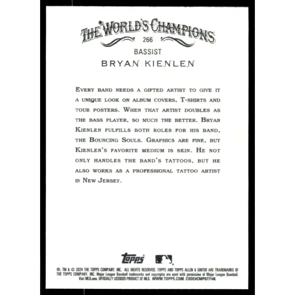 2024 Allen & Ginter #266 Bryan Kienlen NM-MT Non-Baseball Baseball Card - Baseball Card Single
