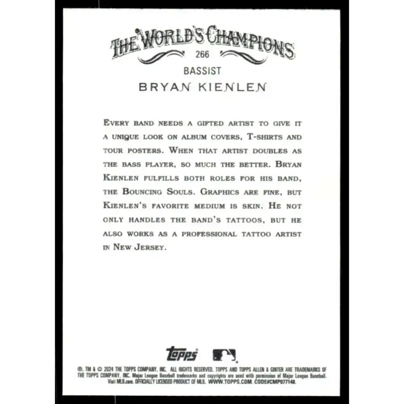 2024 Allen & Ginter #266 Bryan Kienlen NM-MT Non-Baseball Baseball Card - Baseball Card Single