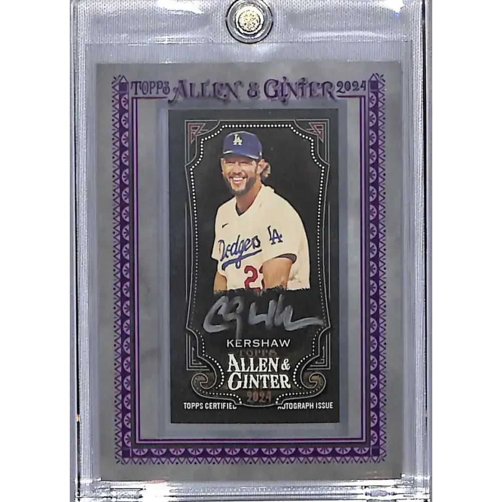 2024 Allen & Ginter Mini I Black Frame #MA-CK Clayton Kershaw NM-MT Auto 3/25 Los Angeles Dodgers Baseball Card