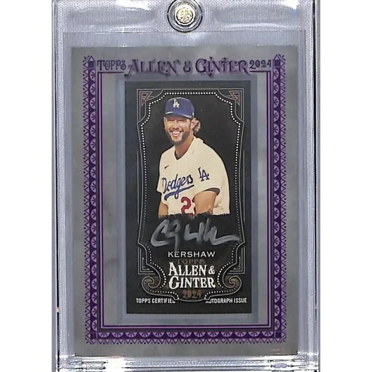 2024 Allen & Ginter Mini I Black Frame #MA-CK Clayton Kershaw NM-MT Auto 3/25 Los Angeles Dodgers Baseball Card