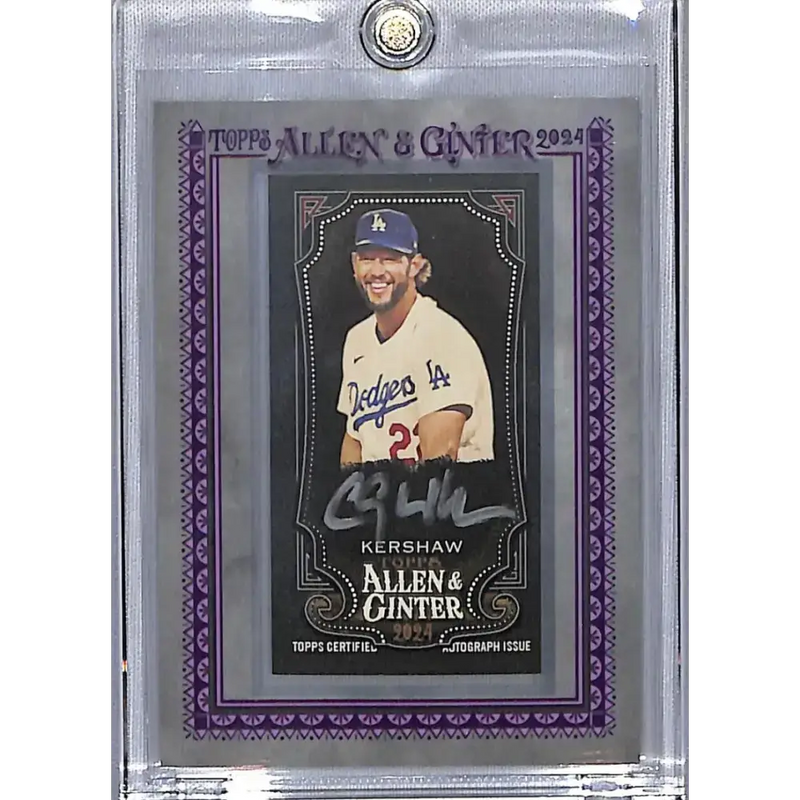 2024 Allen & Ginter Mini I Black Frame #MA-CK Clayton Kershaw NM-MT Auto 3/25 Los Angeles Dodgers Baseball Card