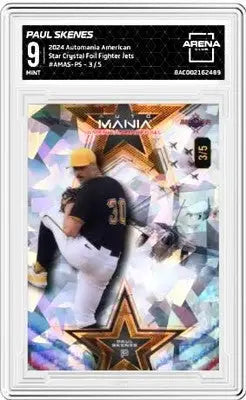 Graded American Paul Skenes baseball card with foil fighter jets from Automania American Paul series