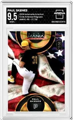 Graded Paul Skenes 2024 Automania American Circle American Flag Lava baseball card