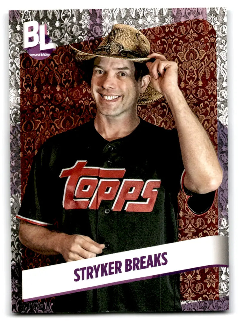 Baseball card featuring a man in a cowboy hat from 2024 Big League Hobby Influencers series