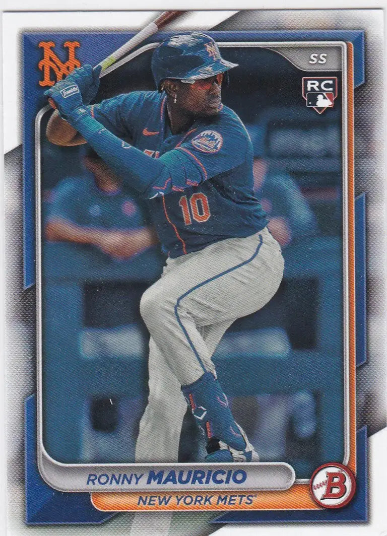 Ronny Mauricio baseball card from 2024 Bowman #13 featuring New York Mets player