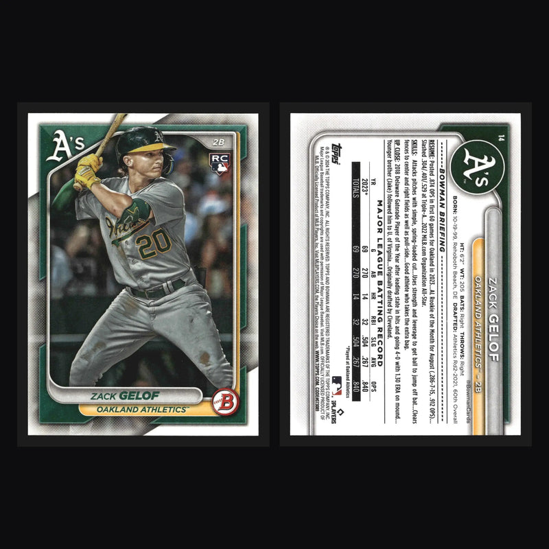 2024 Bowman #14 Zack Gelof Oakland Athletics RC - Baseball Card Single