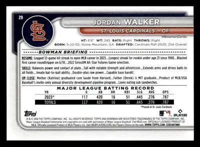 2024 Bowman #29 Jordan Walker - Baseball Card Single