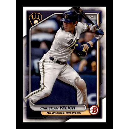 2024 Bowman #34 Christian Yelich NM-MT Milwaukee Brewers Baseball Card - Baseball Card