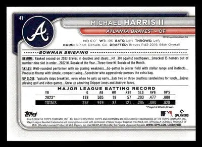 2024 Bowman #41 Michael Harris II - Baseball Card Single