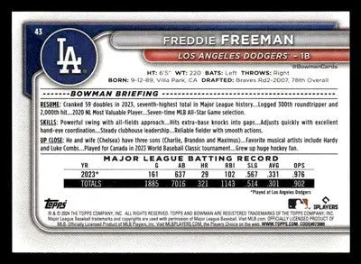 2024 Bowman #43 Freddie Freeman - Baseball Card Single