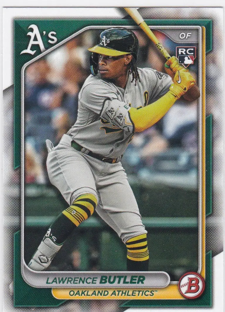Lawrence Butler Oakland Athletics 2024 Bowman RC baseball card featuring Butler RC Oakland