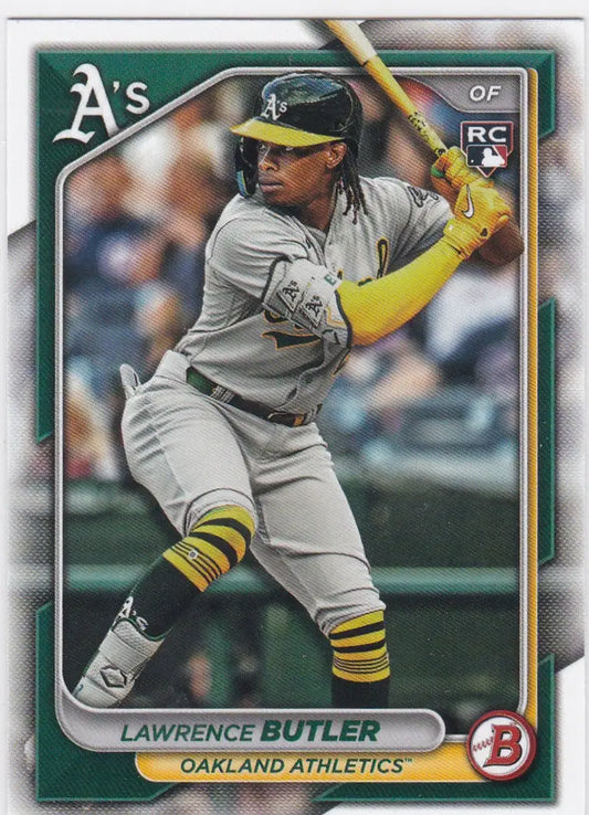 Lawrence Butler Oakland Athletics 2024 Bowman RC baseball card featuring Butler RC Oakland