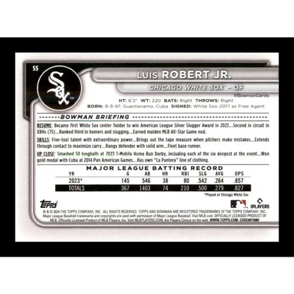 2024 Bowman #55 Luis Robert Jr. NM-MT Chicago White Sox Baseball Card - Baseball Card