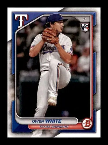 Owen White rookie Rangers baseball card with original gloss from 2024 Bowman #57