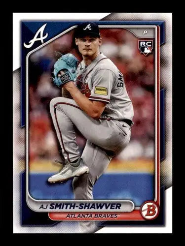 Baseball card of AJ Smith-Shawver rookie Braves 2024 Bowman #63 with original gloss