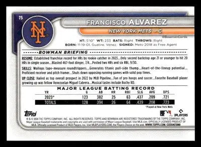2024 Bowman #75 Francisco Alvarez - Baseball Card Single