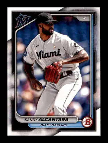 Sandy Alcantara baseball card 2024 Bowman original gloss NM-MT Marlins ID 70683