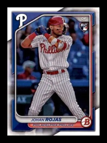 Johan Rojas rookie Phillies 2024 Bowman card with original gloss and ID 70698