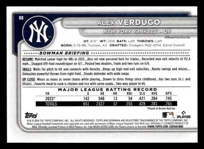 2024 Bowman #88 Alex Verdugo