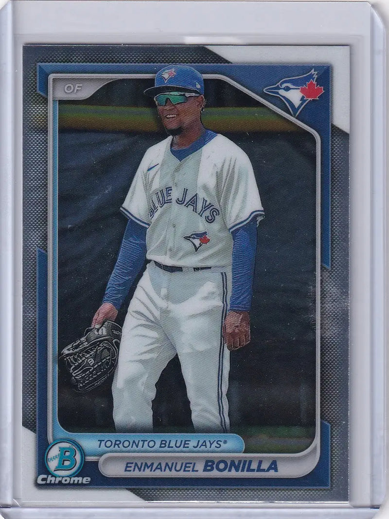 Baseball card of Enmanuel Bonilla in Toronto Blue Jays uniform from Bowman Baseball