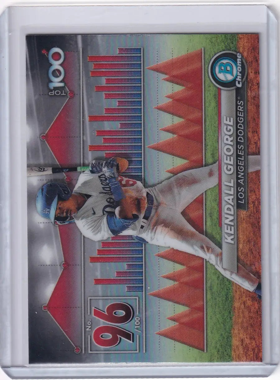 Kendall George 2024 Bowman Baseball trading card for Los Angeles Dodgers in white uniform