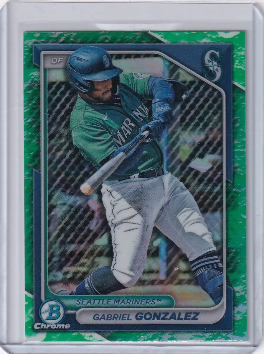 2024 Bowman Baseball Lunar card of Gabriel Gonzalez in Seattle Mariners uniform