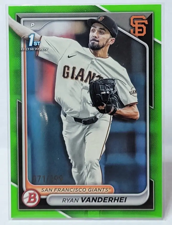2024 Bowman Baseball Ryan Vanderhei Green Parallel Card BP-15 featuring Ryan Vanderhei