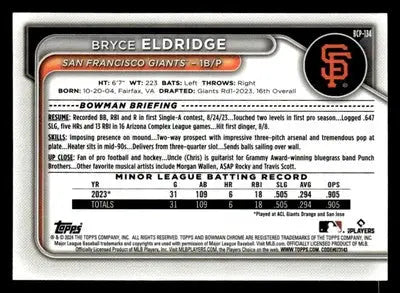 2024 Bowman #BCP-134 Bryce Eldridge Chrome Prospects - Baseball Card Single