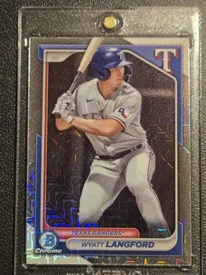 2024 Bowman #BCP-64 Wyatt Langford Chrome Prospects Mojo Refractors - Baseball Card Single