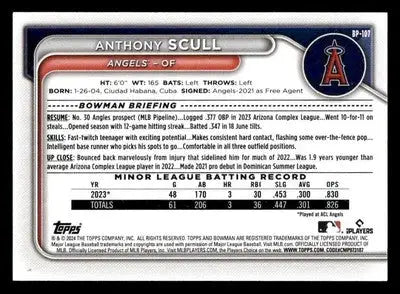 2024 Bowman #BP-107 Anthony Scull Prospects - Baseball Card Single