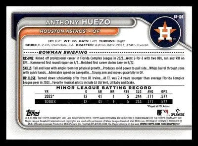 2024 Bowman #BP-108 Anthony Huezo Prospects - Baseball Card Single