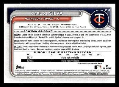 2024 Bowman #BP-120 Carlos Silva Prospects - Baseball Card Single