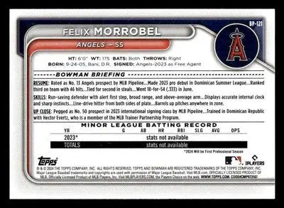 2024 Bowman #BP-121 Felix Morrobel Prospects - Baseball Card Single