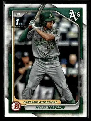 2024 Bowman #BP-136 Myles Naylor Prospects - Baseball Card Single