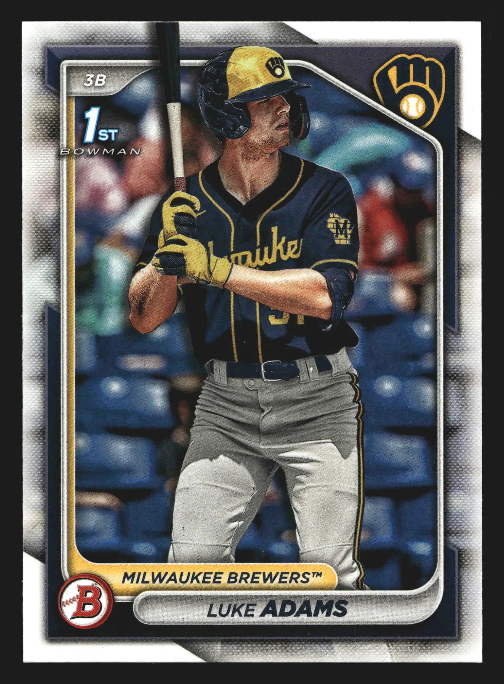 2024 Bowman #BP-50 Luke Adams 1st Bowman Milwaukee Brewers Prospect - Baseball Card Single