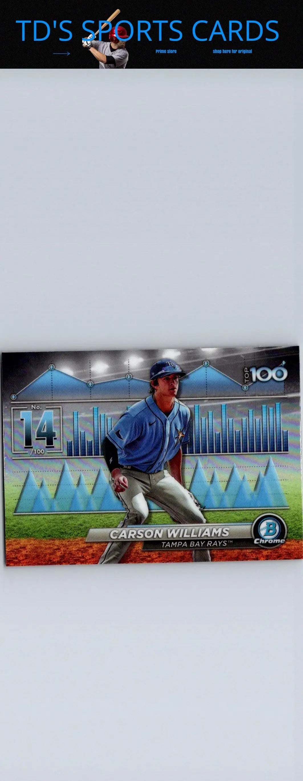 Baseball card of Carson Williams from 2024 Bowman Scouts Top 100 collection