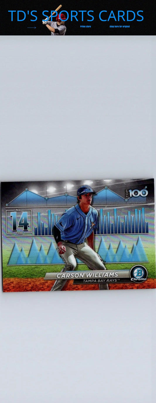 Baseball card of Carson Williams from 2024 Bowman Scouts Top 100 collection
