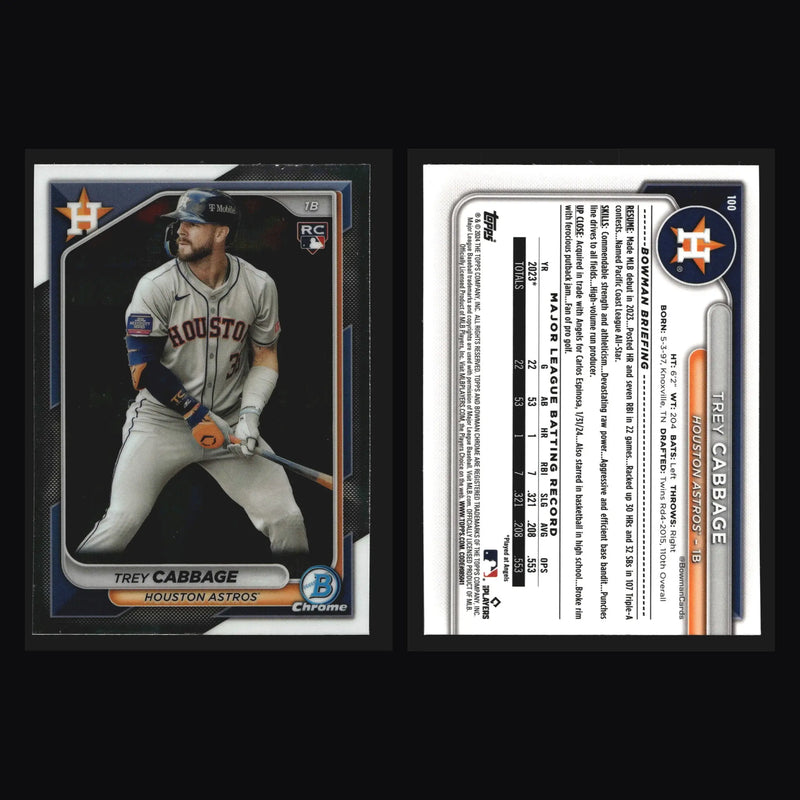 2024 Bowman Chrome #100 Trey Cabbage Houston Astros RC