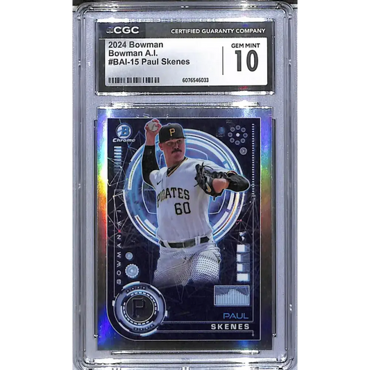 2024 Bowman Chrome Bowman A.I. #BAI-15 Paul Skenes CGC 10 Gem Mint Pittsburgh Pirates - Baseball Card Single