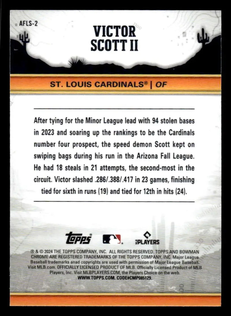 2024 Bowman Chrome #AFLS-2 Victor Scott II 2023 AFL Fall Stars - Baseball Card Single