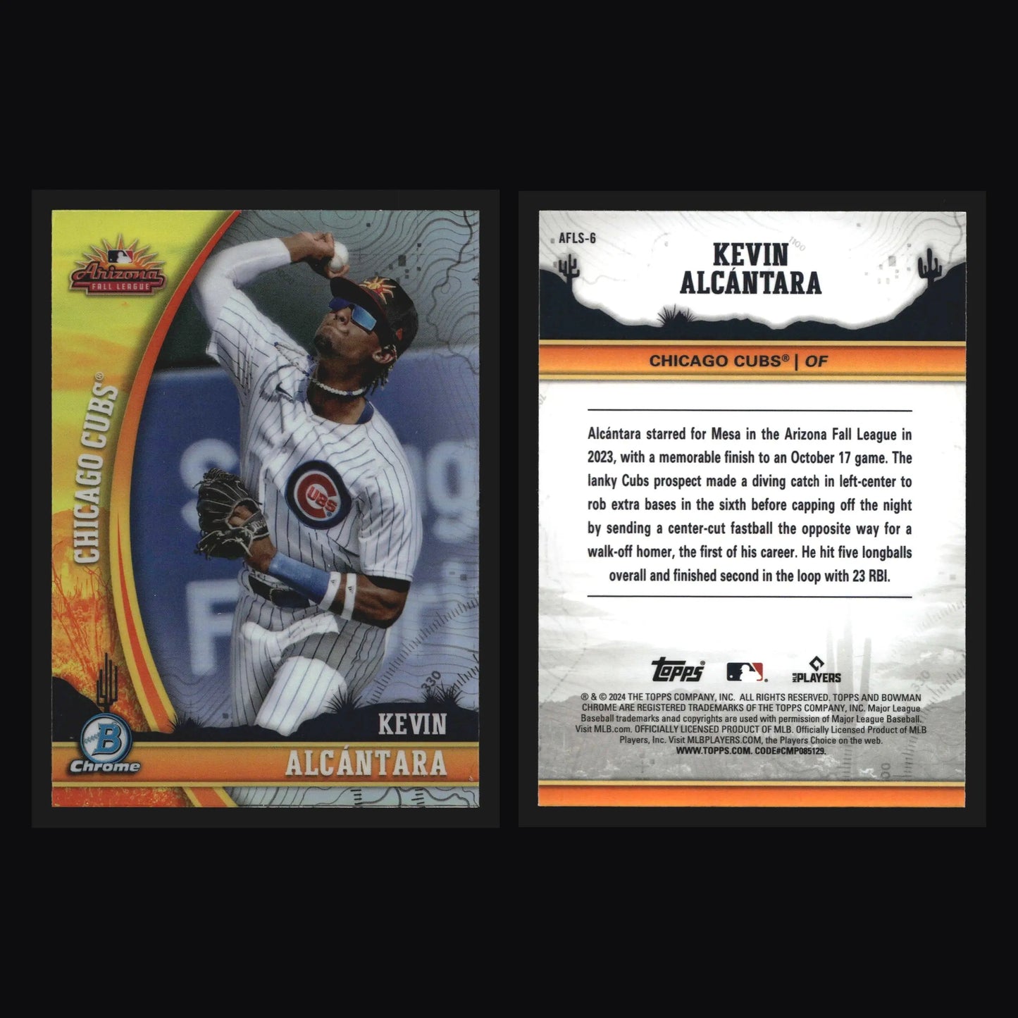 2024 Bowman Chrome #AFLS-6 Kevin Alcantara Arizona Fall League Stars Cubs - Baseball Card Single