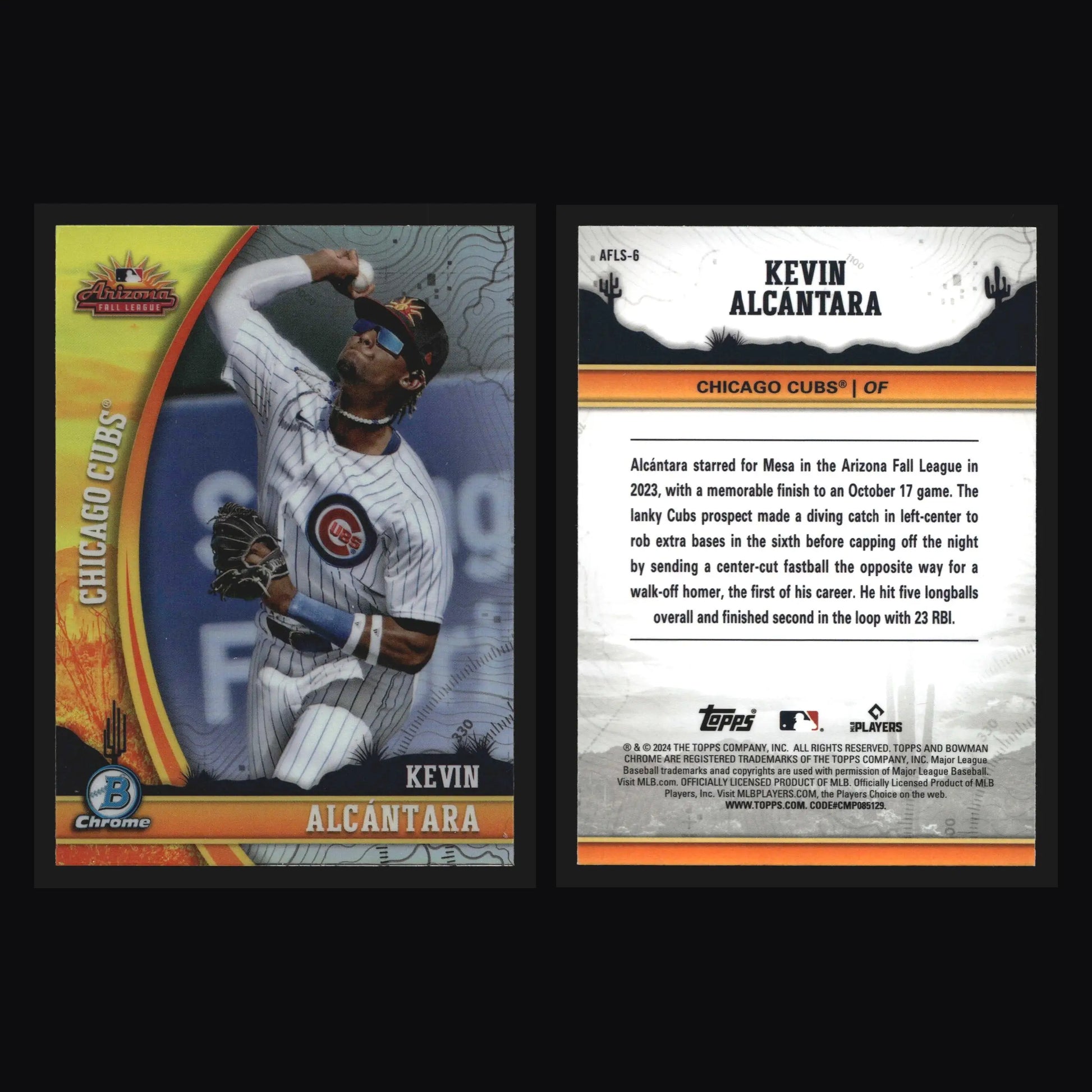 2024 Bowman Chrome #AFLS-6 Kevin Alcantara Arizona Fall League Stars Cubs - Baseball Card Single